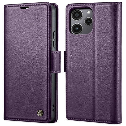 For Xiaomi Poco C65 4G CaseMe 023 Butterfly Buckle Litchi Texture RFID Anti-theft Leather Phone Case(Pearly Purple)