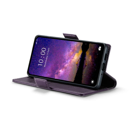 Pour Xiaomi Redmi Note 13 5G Étui de téléphone en cuir anti-vol RFID CaseMe 023 avec boucle papillon et texture litchi (Violet Nacré)