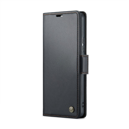 For Xiaomi Redmi Note 13 Pro 5G CaseMe 023 Butterfly Buckle Litchi Texture RFID Anti-theft Leather Phone Case(Black)