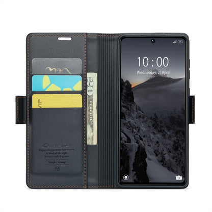 For Xiaomi Redmi Note 13 Pro 5G CaseMe 023 Butterfly Buckle Litchi Texture RFID Anti-theft Leather Phone Case(Black)