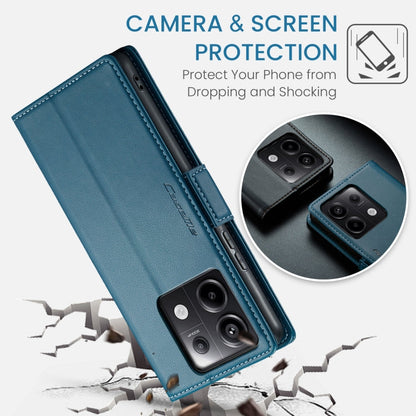 For Xiaomi Redmi Note 13 Pro 5G CaseMe 023 Butterfly Buckle Litchi Texture RFID Anti-theft Leather Phone Case(Blue)