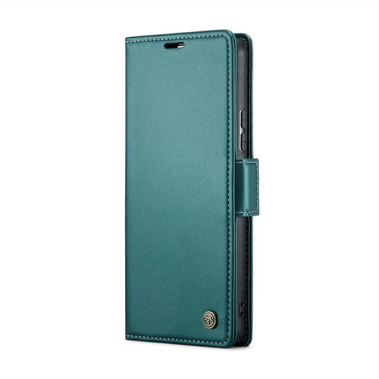 Pour Xiaomi Redmi Note 13 Pro 5G Étui de téléphone en cuir anti-vol RFID à texture litchi avec boucle papillon CaseMe 023 (bleu nacré)