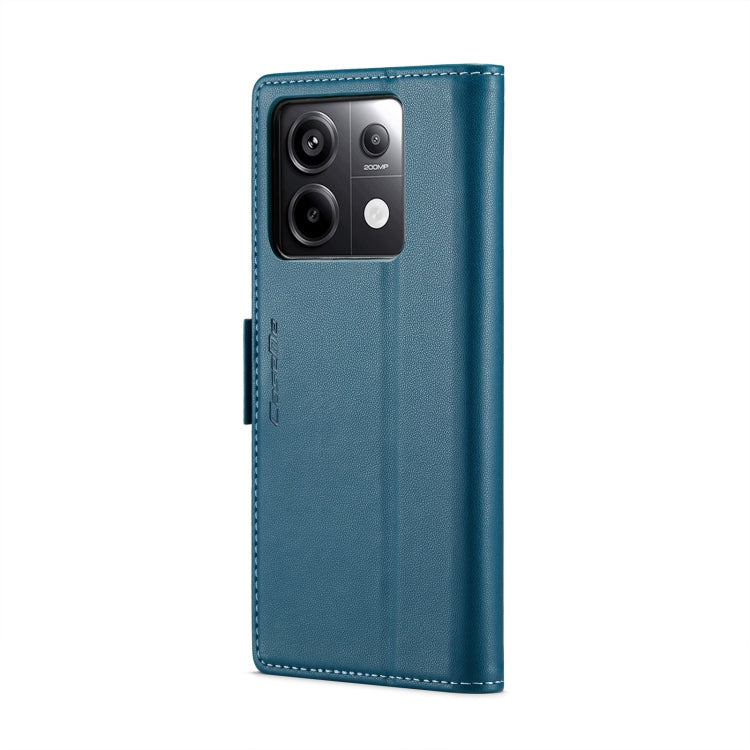 For Xiaomi Poco X6 5G CaseMe 023 Butterfly Buckle Litchi Texture RFID Anti-theft Leather Phone Case(Blue)