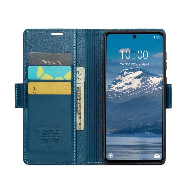 For Xiaomi Poco X6 5G CaseMe 023 Butterfly Buckle Litchi Texture RFID Anti-theft Leather Phone Case(Blue)