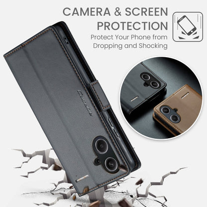 For Xiaomi Redmi Note 13 Pro+ 5G CaseMe 023 Butterfly Buckle Litchi Texture RFID Anti-theft Leather Phone Case(Black)