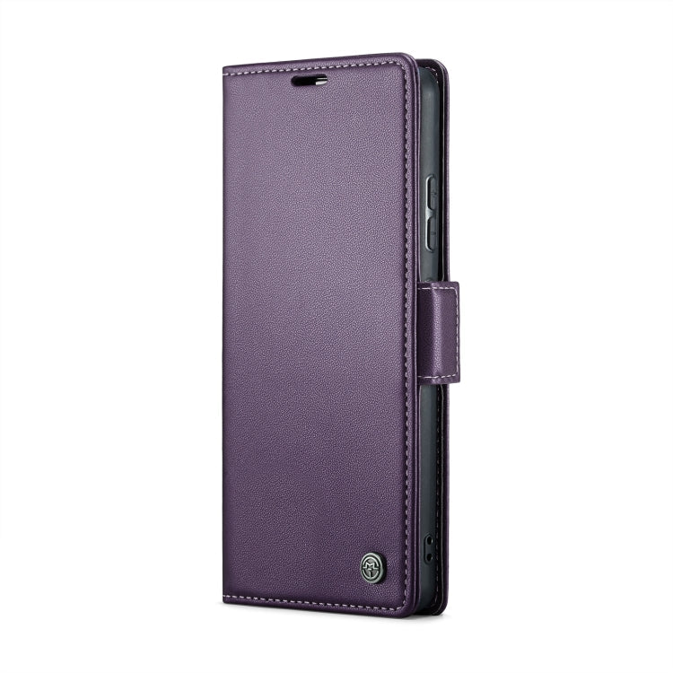 For Xiaomi Redmi Note 13 Pro+ 5G CaseMe 023 Butterfly Buckle Litchi Texture RFID Anti-theft Leather Phone Case(Pearly Purple)