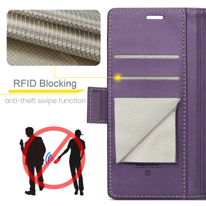 For Xiaomi Redmi Note 13 Pro+ 5G CaseMe 023 Butterfly Buckle Litchi Texture RFID Anti-theft Leather Phone Case(Pearly Purple)