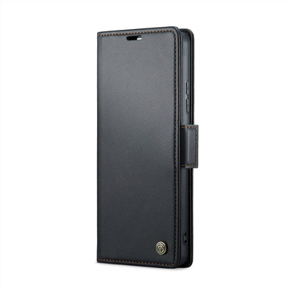 For Xiaomi Redmi Note 13 4G CaseMe 023 Butterfly Buckle Litchi Texture RFID Anti-theft Leather Phone Case(Black)