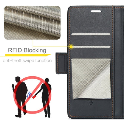 For Xiaomi Redmi Note 13 4G CaseMe 023 Butterfly Buckle Litchi Texture RFID Anti-theft Leather Phone Case(Black)