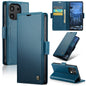 Pour Xiaomi Redmi Note 13 4G Étui CaseMe 023 Boucle Papillon Texture Litchi RFID Antivol Étui en Cuir (Bleu)
