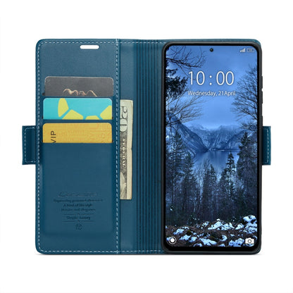 Pour Xiaomi Redmi Note 13 4G Étui CaseMe 023 Boucle Papillon Texture Litchi RFID Antivol Étui en Cuir (Bleu)