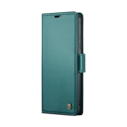 For Xiaomi Redmi Note 13 4G CaseMe 023 Butterfly Buckle Litchi Texture RFID Anti-theft Leather Phone Case(Pearly Blue)