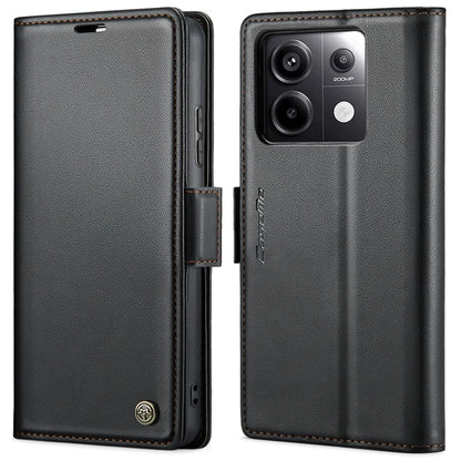 For Xiaomi Redmi Note 13 Pro 4G CaseMe 023 Butterfly Buckle Litchi Texture RFID Anti-theft Leather Phone Case(Black)