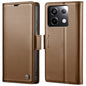 For Xiaomi Redmi Note 13 Pro 4G CaseMe 023 Butterfly Buckle Litchi Texture RFID Anti-theft Leather Phone Case(Brown)
