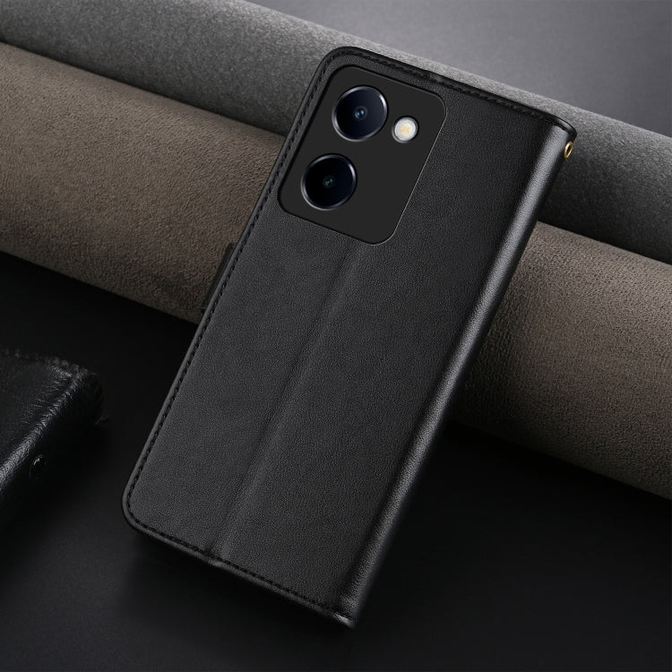 For vivo Y100i 5G AZNS Sheepskin Texture Flip Leather Phone Case(Black)