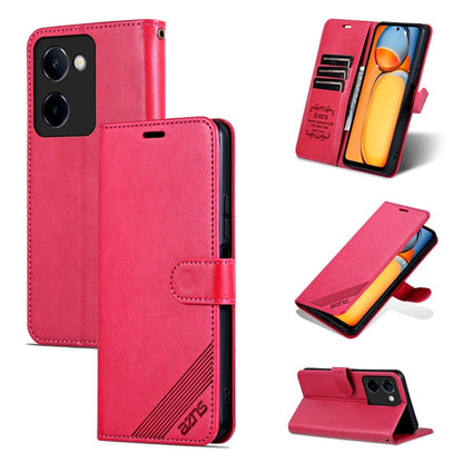For vivo Y100i 5G AZNS Sheepskin Texture Flip Leather Phone Case(Red)