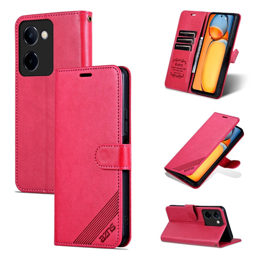 For vivo Y100i 5G AZNS Sheepskin Texture Flip Leather Phone Case(Red)