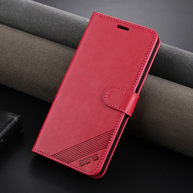 For vivo Y100i 5G AZNS Sheepskin Texture Flip Leather Phone Case(Red)