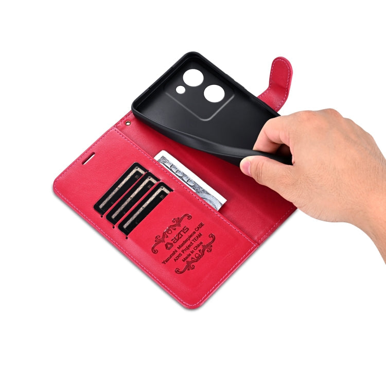 For vivo Y100i 5G AZNS Sheepskin Texture Flip Leather Phone Case(Red)