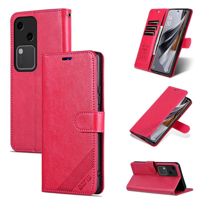 For vivo S18 AZNS Sheepskin Texture Flip Leather Phone Case(Red)