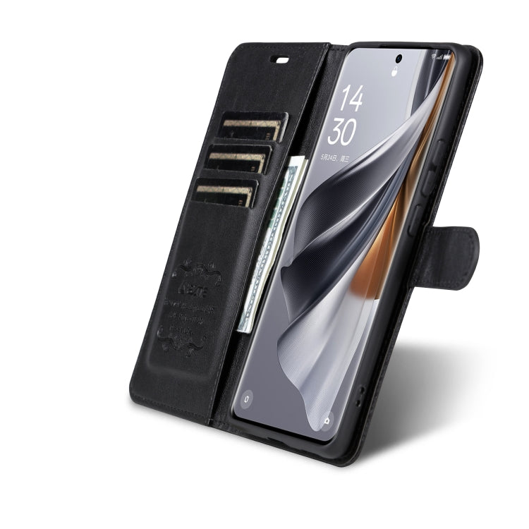 Pour coque de téléphone à rabat en cuir AZNS texture peau de mouton pour vivo S18 Pro (Noir)