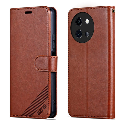 For vivo Y200i 5G / Y38 / T3X AZNS Sheepskin Texture Flip Leather Phone Case(Brown)