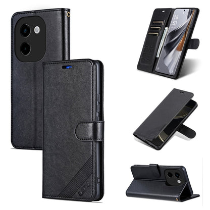 For vivo Y200 5G AZNS Sheepskin Texture Flip Leather Phone Case(Black)