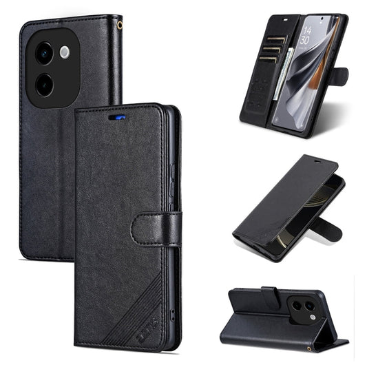For vivo Y200 5G AZNS Sheepskin Texture Flip Leather Phone Case(Black)