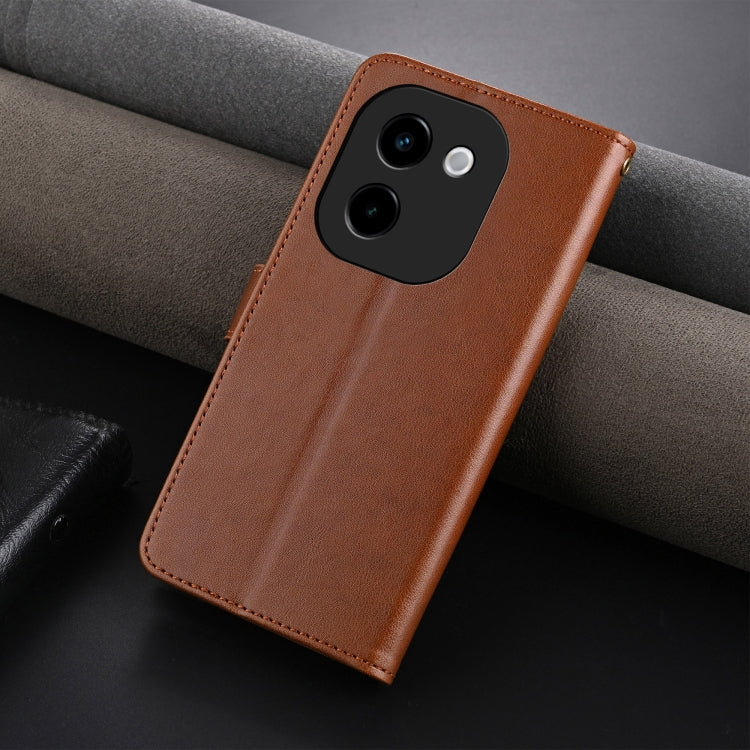 For vivo Y200 5G AZNS Sheepskin Texture Flip Leather Phone Case(Brown)