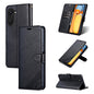 Pour vivo Y37 / Y37m / Y36t 5G Étui de téléphone en cuir à rabat texture peau de mouton AZNS (Noir)