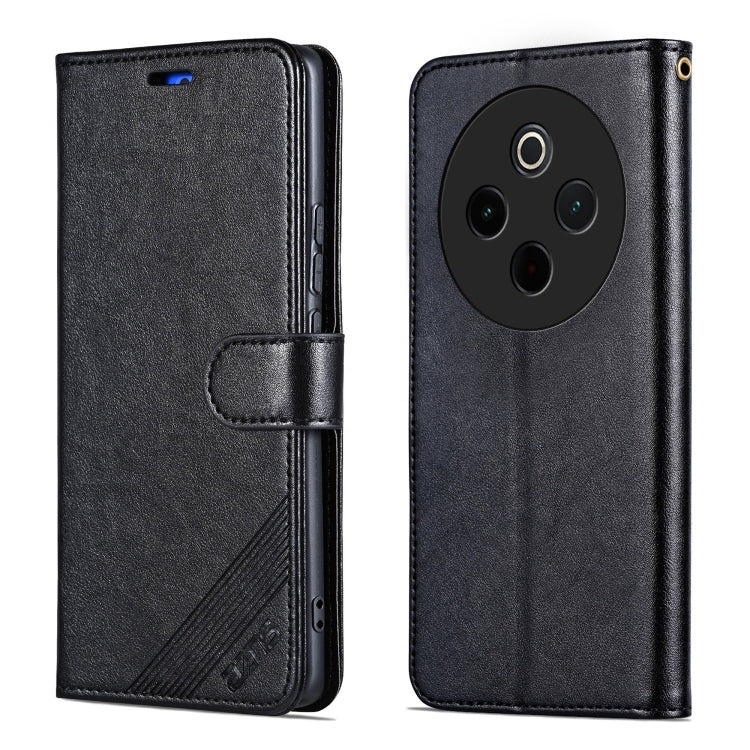 For vivo Y300 Pro AZNS Sheepskin Texture Flip Leather Phone Case(Black)