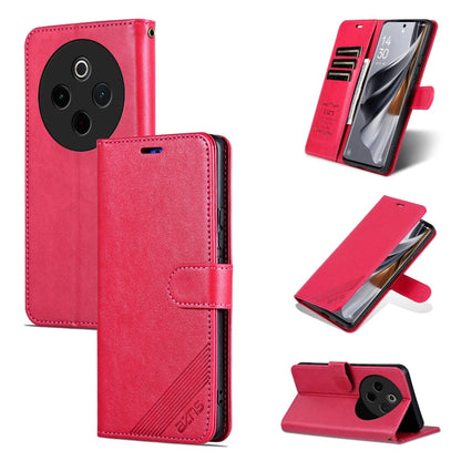 Pour étui de téléphone en cuir rabattable à texture de peau de mouton AZNS pour vivo Y300 Pro (rouge)