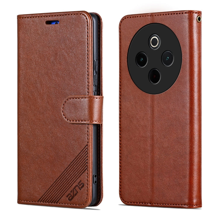 For vivo Y300 Pro AZNS Sheepskin Texture Flip Leather Phone Case(Brown)