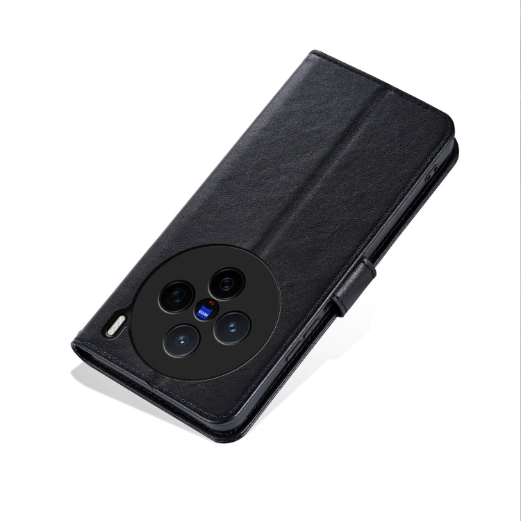 For vivo X200 AZNS Sheepskin Texture Flip Leather Phone Case(Black)