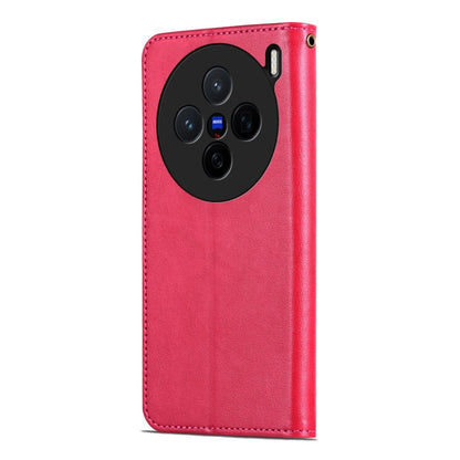 For vivo X200 AZNS Sheepskin Texture Flip Leather Phone Case(Red)