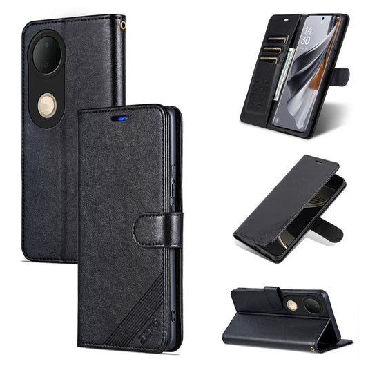 For vivo S20 AZNS Sheepskin Texture Flip Leather Phone Case(Black)