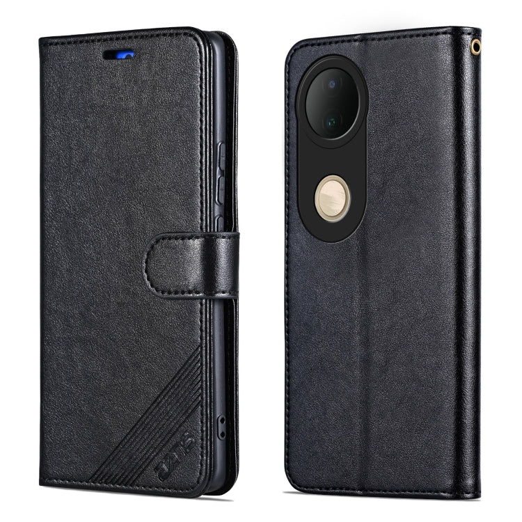 For vivo S20 AZNS Sheepskin Texture Flip Leather Phone Case(Black)