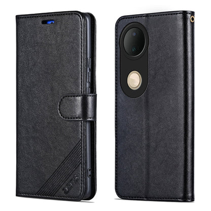 For vivo S20 AZNS Sheepskin Texture Flip Leather Phone Case(Black)