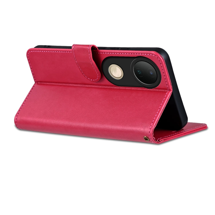 For vivo S20 AZNS Sheepskin Texture Flip Leather Phone Case(Red)