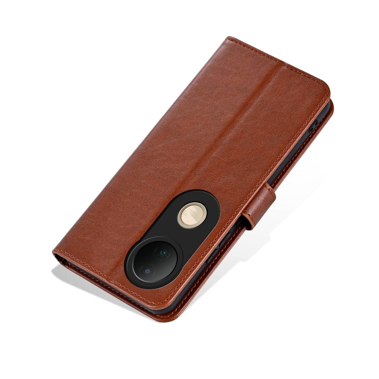 For vivo S20 AZNS Sheepskin Texture Flip Leather Phone Case(Brown)