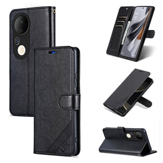 For vivo S20 Pro AZNS Sheepskin Texture Flip Leather Phone Case(Black)
