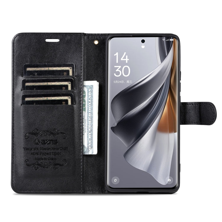 Pour étui de téléphone en cuir à rabat texturé en peau de mouton AZNS pour vivo S20 Pro (noir)