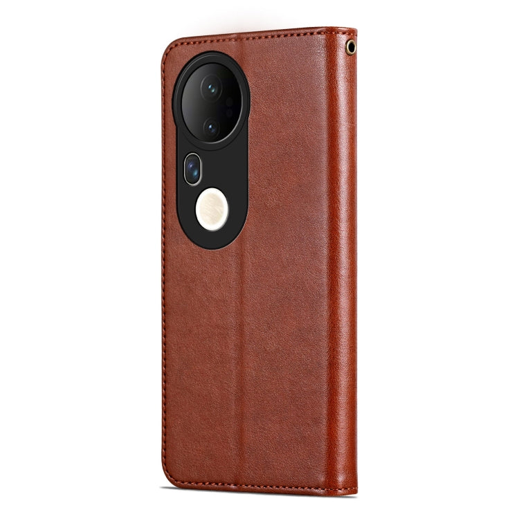 For vivo S20 Pro AZNS Sheepskin Texture Flip Leather Phone Case(Brown)
