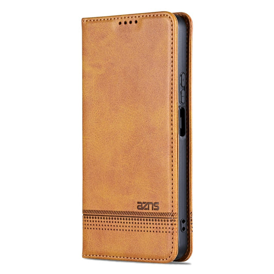 Pour étui de téléphone en cuir rabattable texturé de veau magnétique Huawei nova 11 SE AZNS (marron clair)