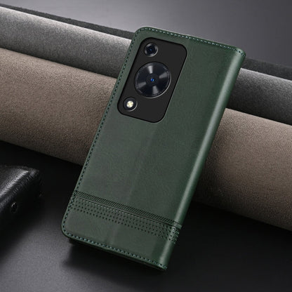 For Huawei Enjoy 70 AZNS Magnetic Calf Texture Flip Leather Phone Case(Dark Green)