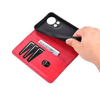 For Huawei nova 12 AZNS Magnetic Calf Texture Flip Leather Phone Case(Red)