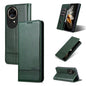 Pour Huawei nova 12 Pro AZNS Étui portefeuille en cuir texturé veau magnétique (Vert foncé)