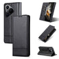 Pour étui de téléphone en cuir rabattable à texture veau magnétique AZNS pour Huawei Pura 70 (noir)