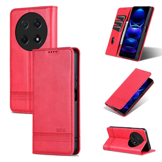 For Huawei Enjoy 70 Pro/nova 12i AZNS Magnetic Calf Texture Flip Leather Phone Case(Red)