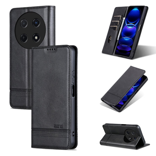 For Huawei Enjoy 70 Pro/nova 12i AZNS Magnetic Calf Texture Flip Leather Phone Case(Black)
